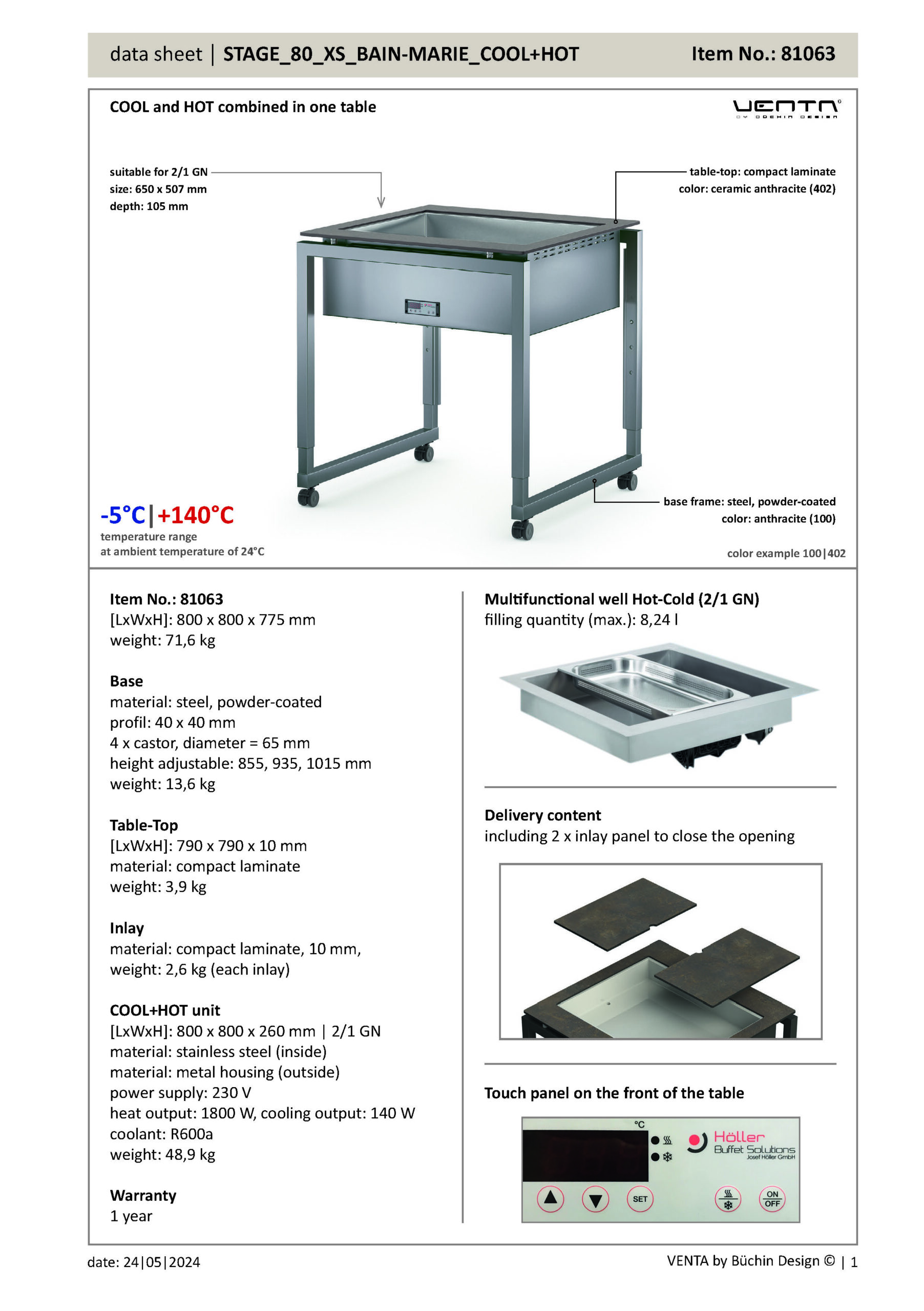 data sheet | STAGE_80_XS_BAIN-MARIE_COOL+HOT